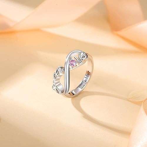 Miniatura 11 de Dulces 16 regalos para niñas, decoraciones de cumpleaños de dieciséis y 16, anillo de joyería de regalo para hija, anillos de piedra natal
