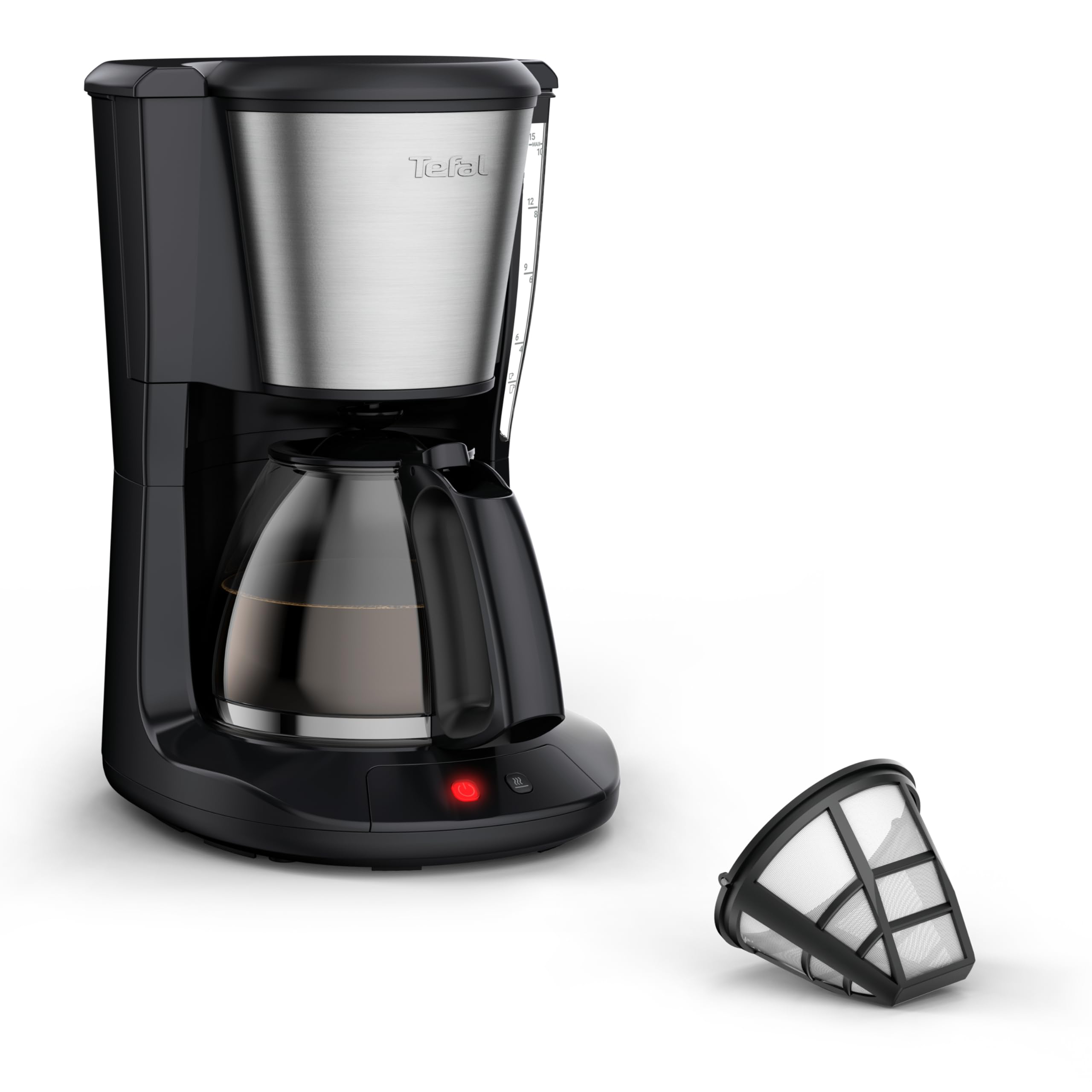 Tefal Subito, ekspres do kawy, opcjonalna funkcja utrzymywania ciepła, filtr permanentny wielokrotnego użytku, nowoczesny design, CM5S1DE0