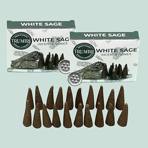 Miniatura 7 de Conos de incienso de salvia blanca, total de 20 conos de incienso, paquete doble de 10 conos de insencia, conos de incienso perfumados, aromas de