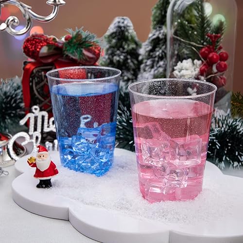 Vista 49 de WDF Paquete de 60 vasos de plástico transparente de 9 onzas desechables para fiestas, reuniones de vacaciones, bodas Transparente (60 unidades)