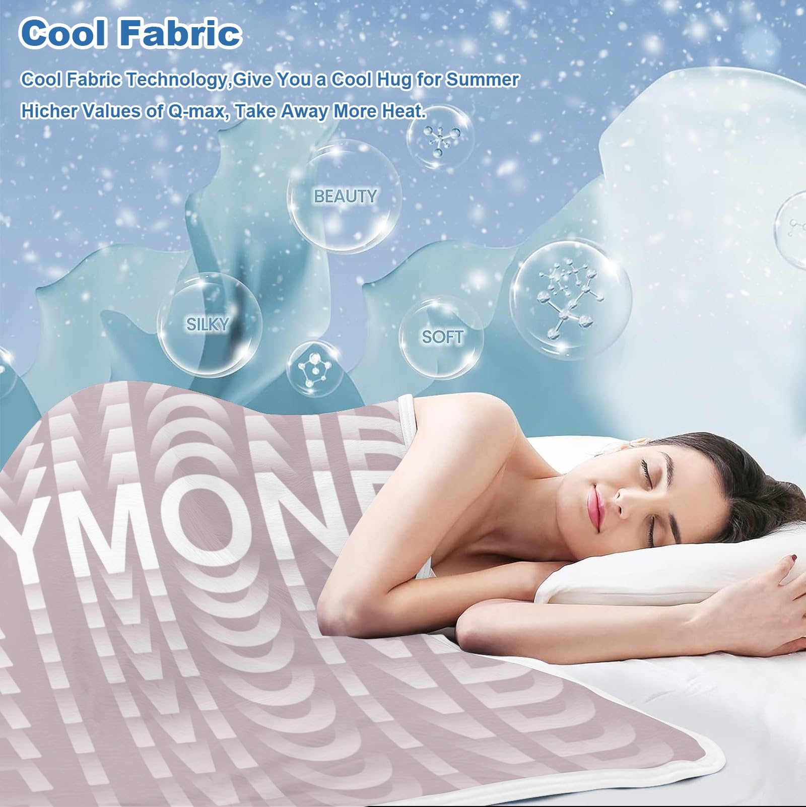 GoTussWO Custom Word Art Names Liac Weighted Blanket Cooling Laye, Keep Cooling All Night,30x40Inch