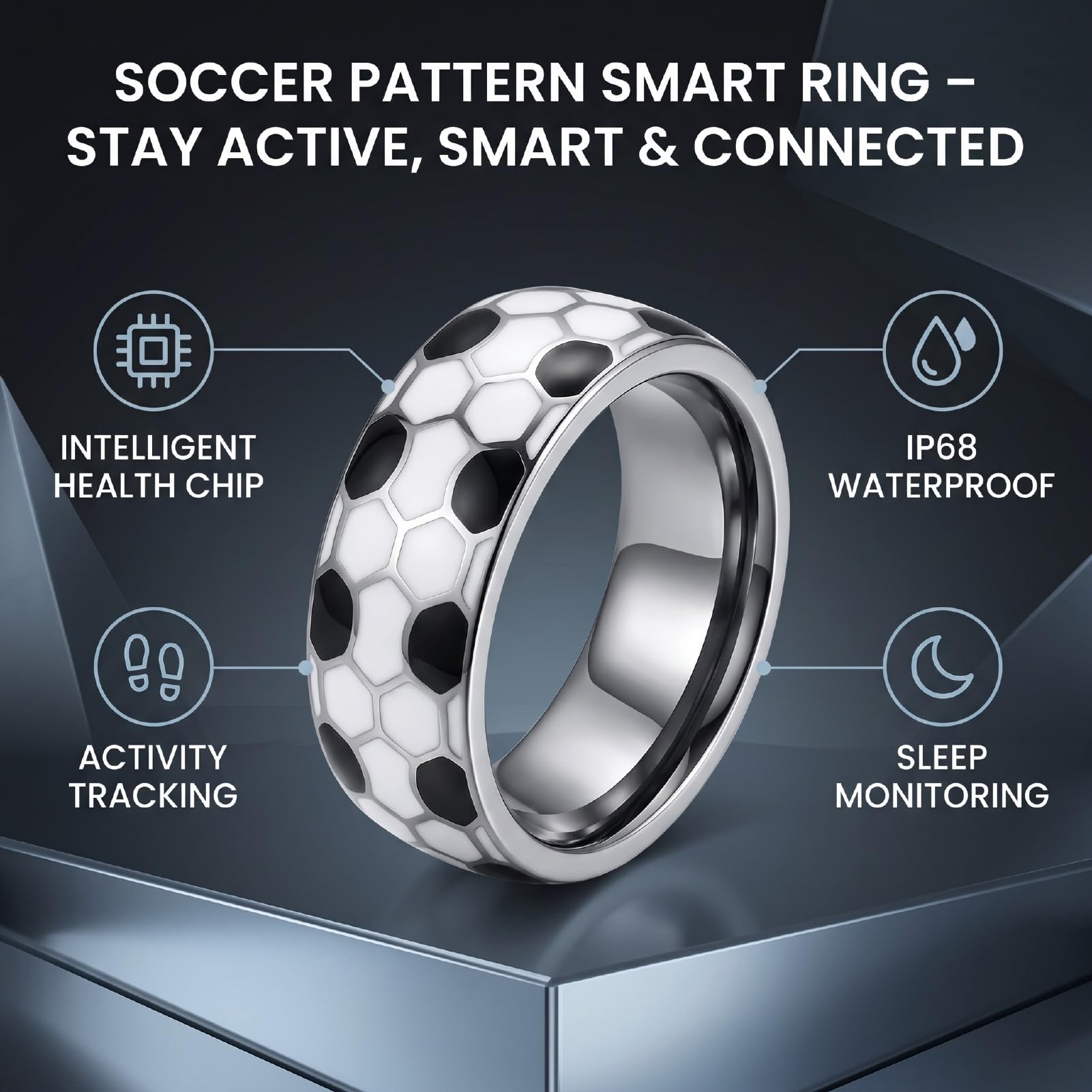 Denash Smart Ring Sleep Tracker avec étanchéité IP68