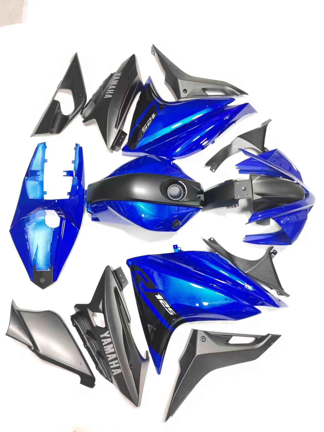 Hongben MOTO Kit completo de carrocería de plástico ABS para motocicleta, con agujeros pretaladrados, para R125 2008-2013/2014-2018 (2008-2013, E)
