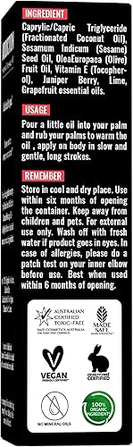 Miniatura 7 de Aceite de masaje orgánico de cuerpo completo de bayas, revitalizante, desintoxicante, sin manchas y no pegajoso, con aceite de coco fraccionado,