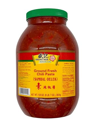 Shing Kee Ground Chili Paste - 8 Pound Bottle | Authentic Asian Flavors for Cooking & Seasoning | Bursting with Flavor & Heat | Top-Choice for Savory Dishes, Marinades & Stir-Fries |