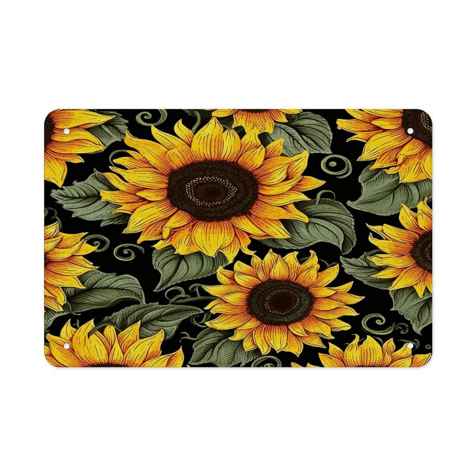 Fodpand Style Floral Sunflower Wall Art Metal Signs Tin Sign