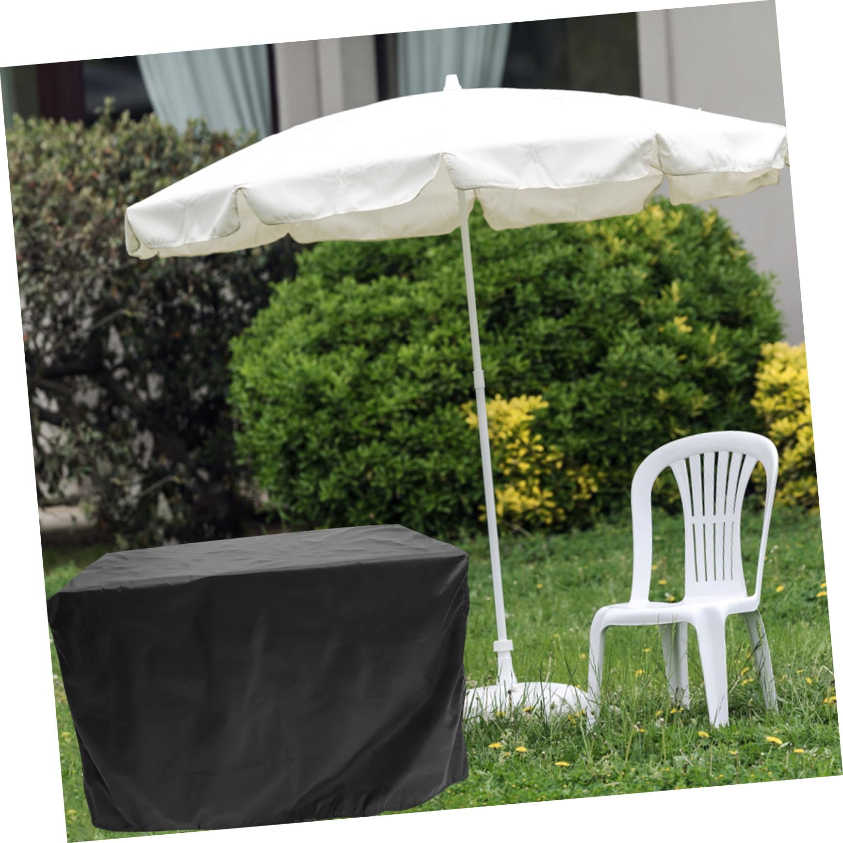 Tissu Oxford Housse de Chaise de Jardin Noir Imperméable