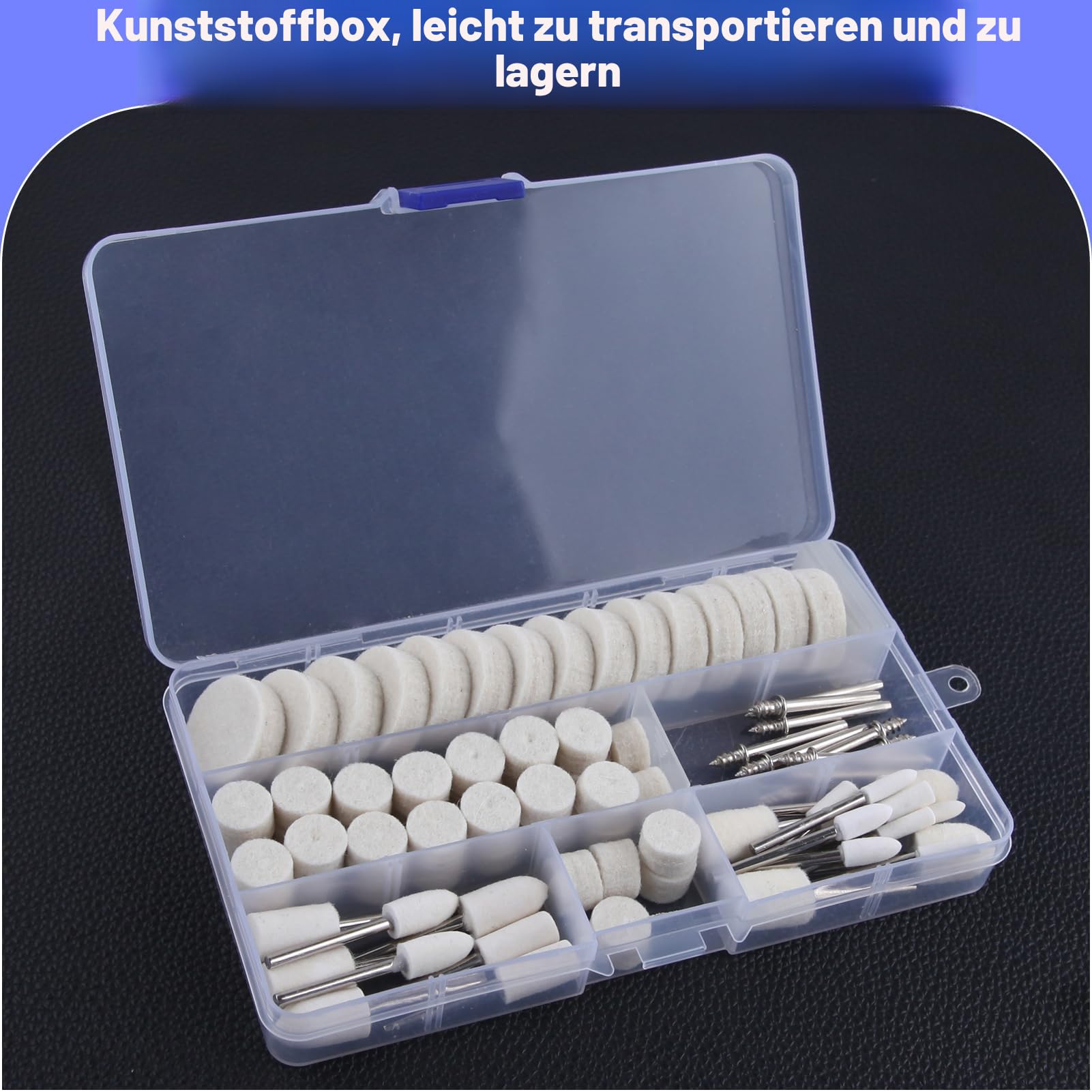 SPEEDWOX 80 Stück Polierscheiben für Dremel-Polierset aus Wollfilz, für Dremel-Rotationswerkzeug, Polierscheiben, 1/8 Zoll, Sortiment von Wollpoliersets