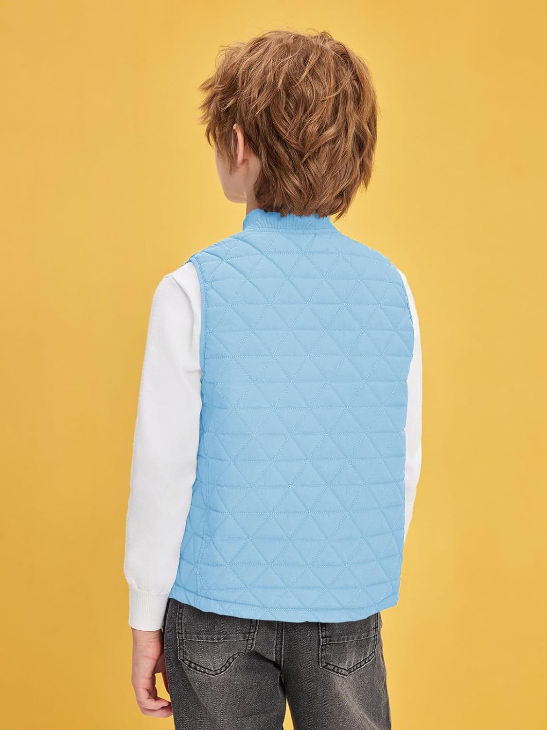 Haloumoning Boys Zip Up Puffer Vest Kids Lightweight Quilted Sleeveless Jackets Outerwear with Pockets 4-14 Years - Image 5