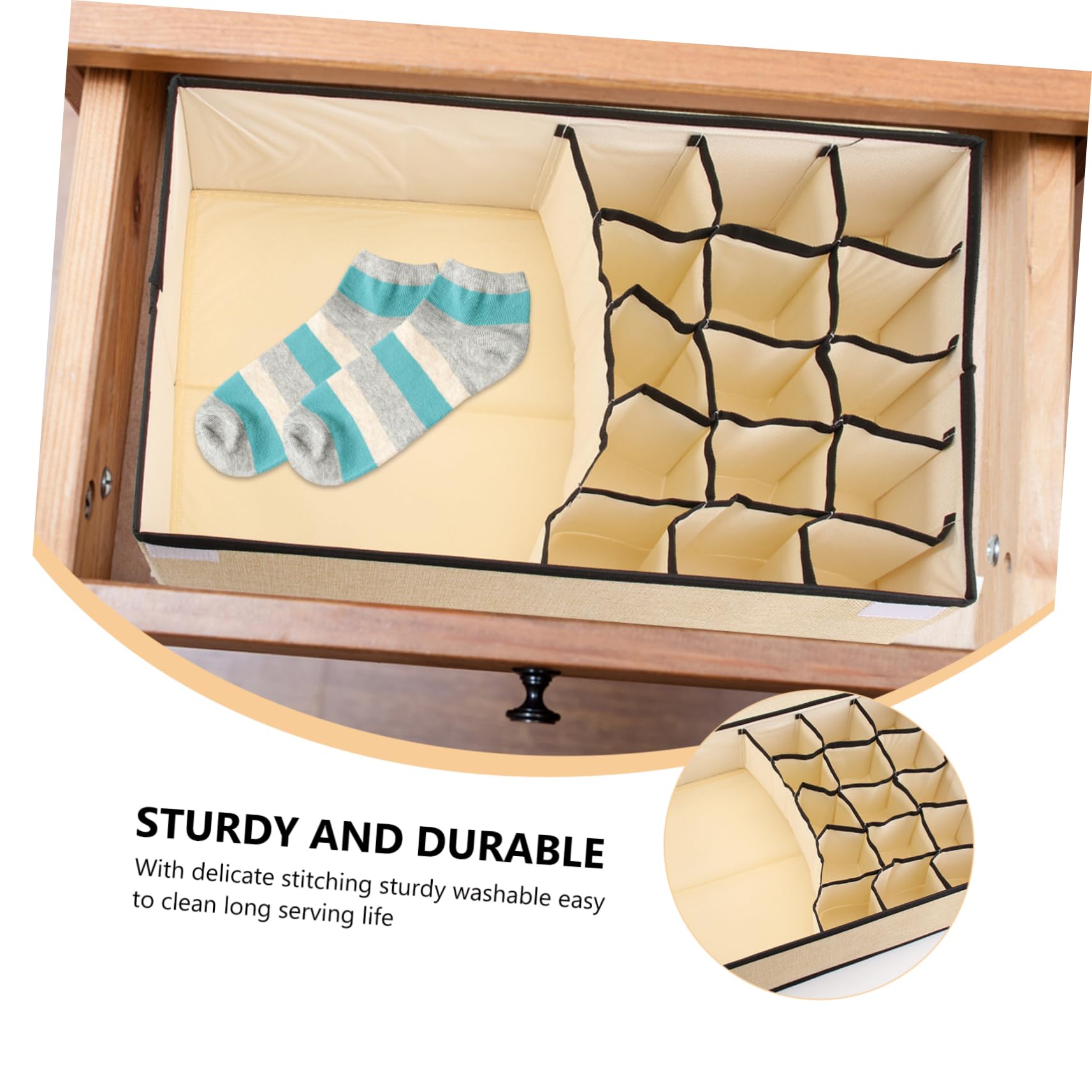 Hohopeti Organizer Per Cassetto Con Copertura Scatola Multiuso Per Biancheria Calzini e Reggiseni Lavabile e Facile Da Pulire Scomparti Per Armadi e Comò