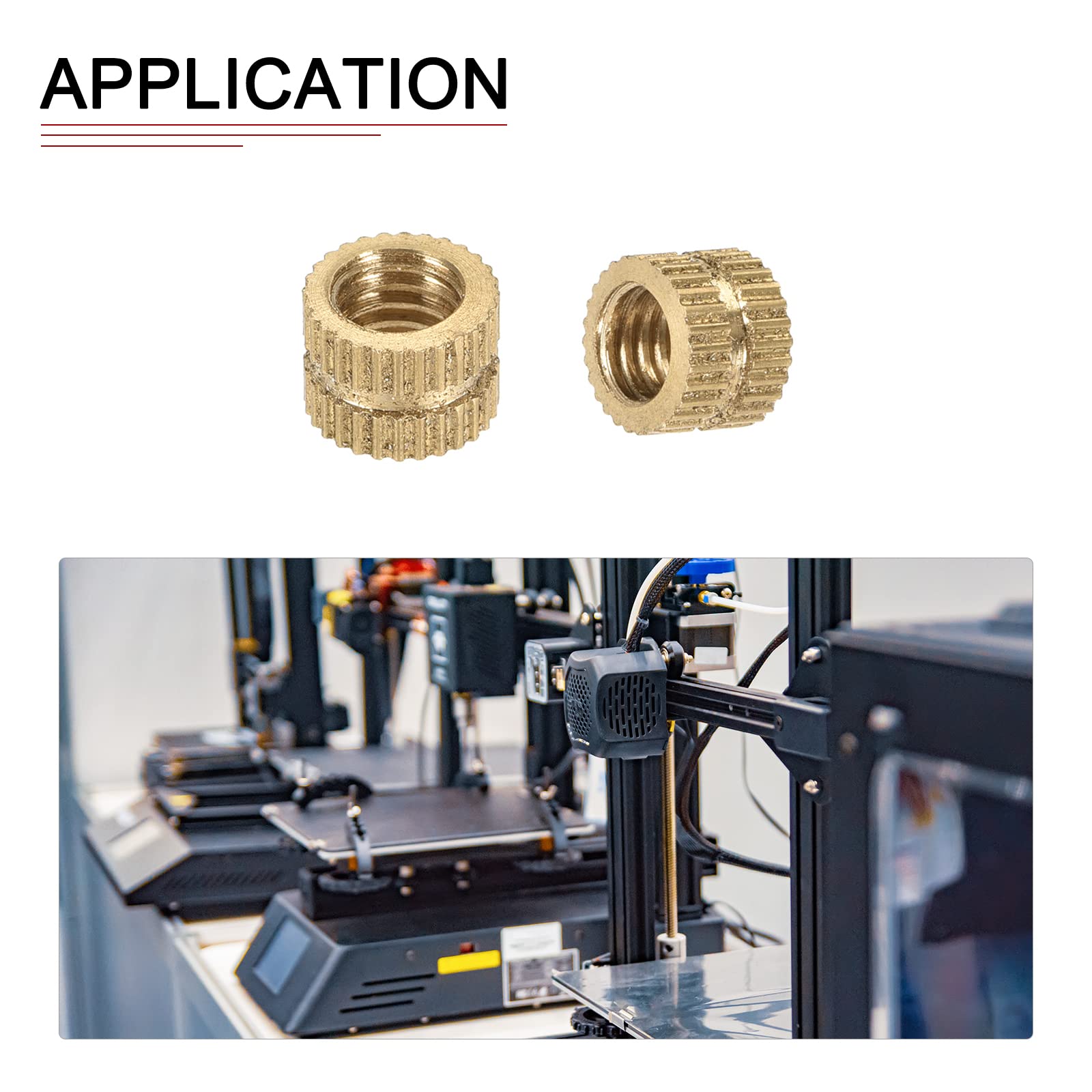 Dadi Inserti Zigrinati In Ottone M6x6x8mm - 40 Pezzi Per Plastica, Stampi E Elettronica, Con Filettatura Femmina - Foto 2