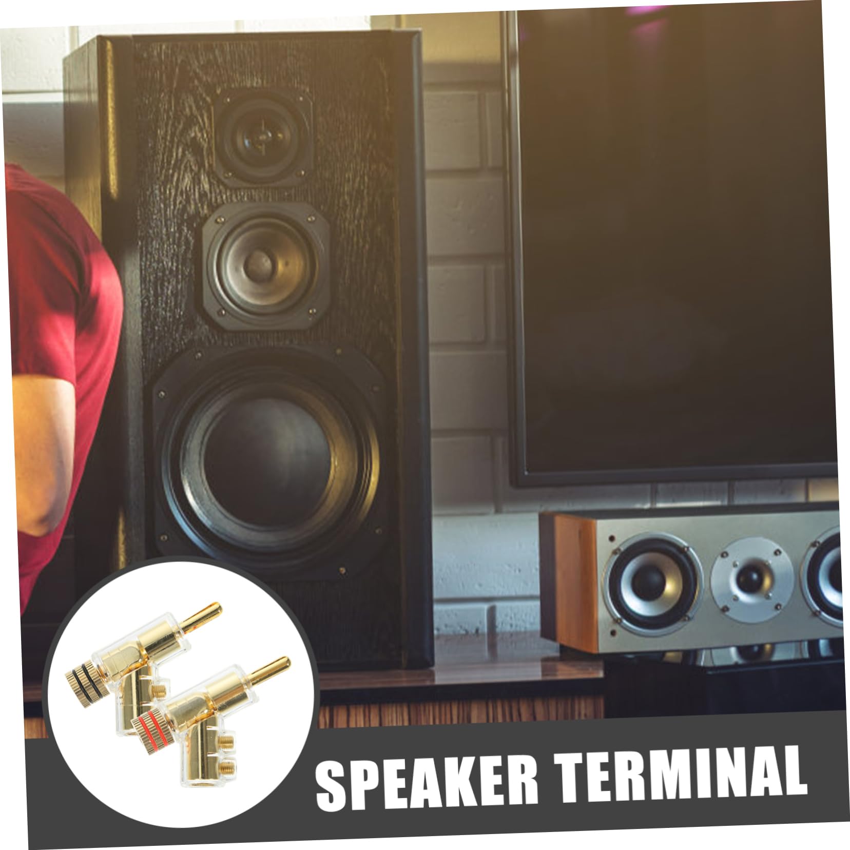HOMSFOU 4pezzi Connettori Banana Placcati Per Cavi Audio Adattatori Gradi Per Diffusori e Amplificatori Facile Installazione e Connessione Stabile