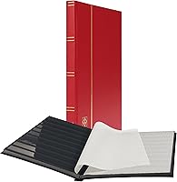 Vista 10 de LIGHTHOUSE - Libro de libros de tapa dura "BASIC" para sellos, 64 páginas de cartulina negra A4 con tiras transparentes y bisagras de lino dobles