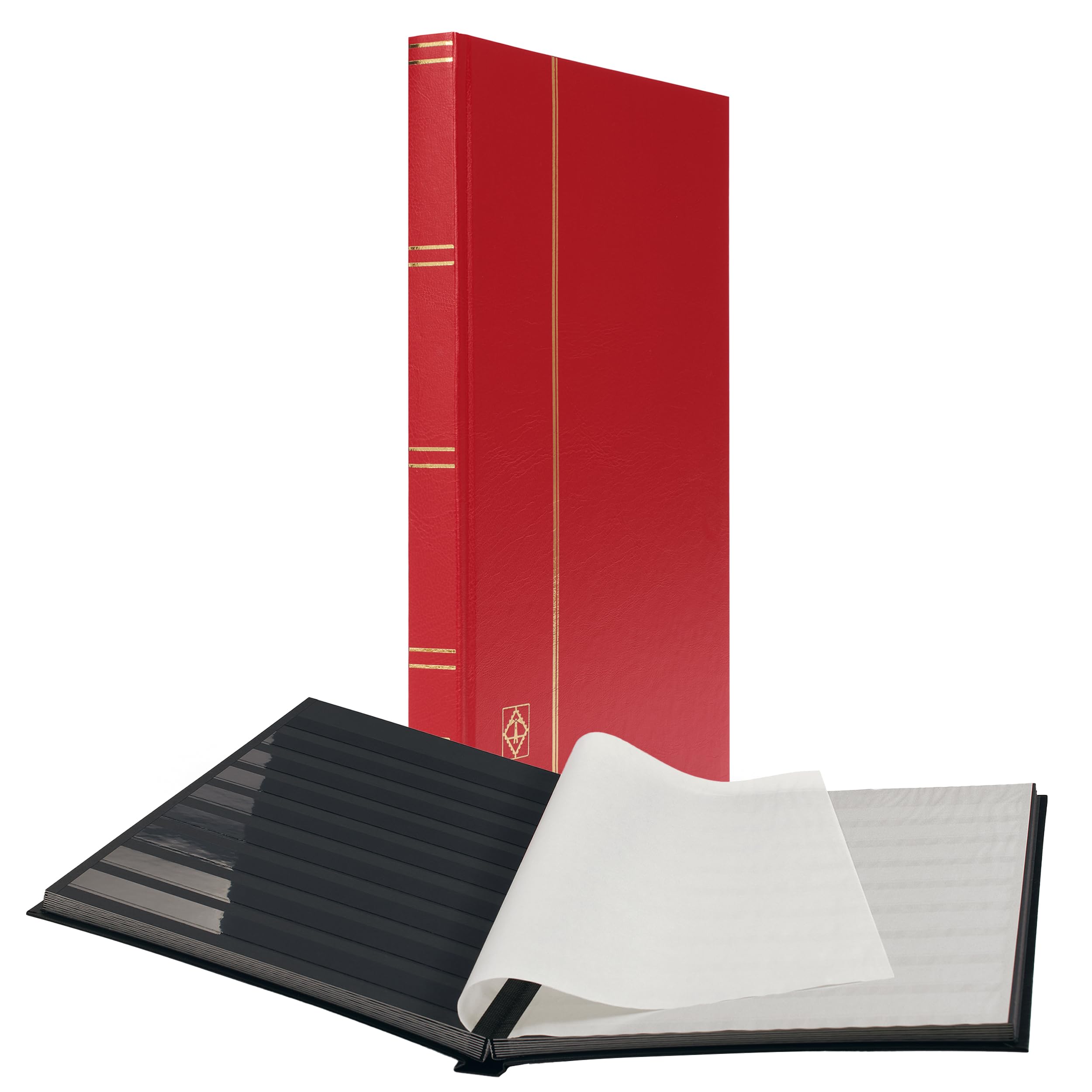Einsteckbuch BASIC 32, rot: 32 schwarze Seiten, unwattierter Einband, rot