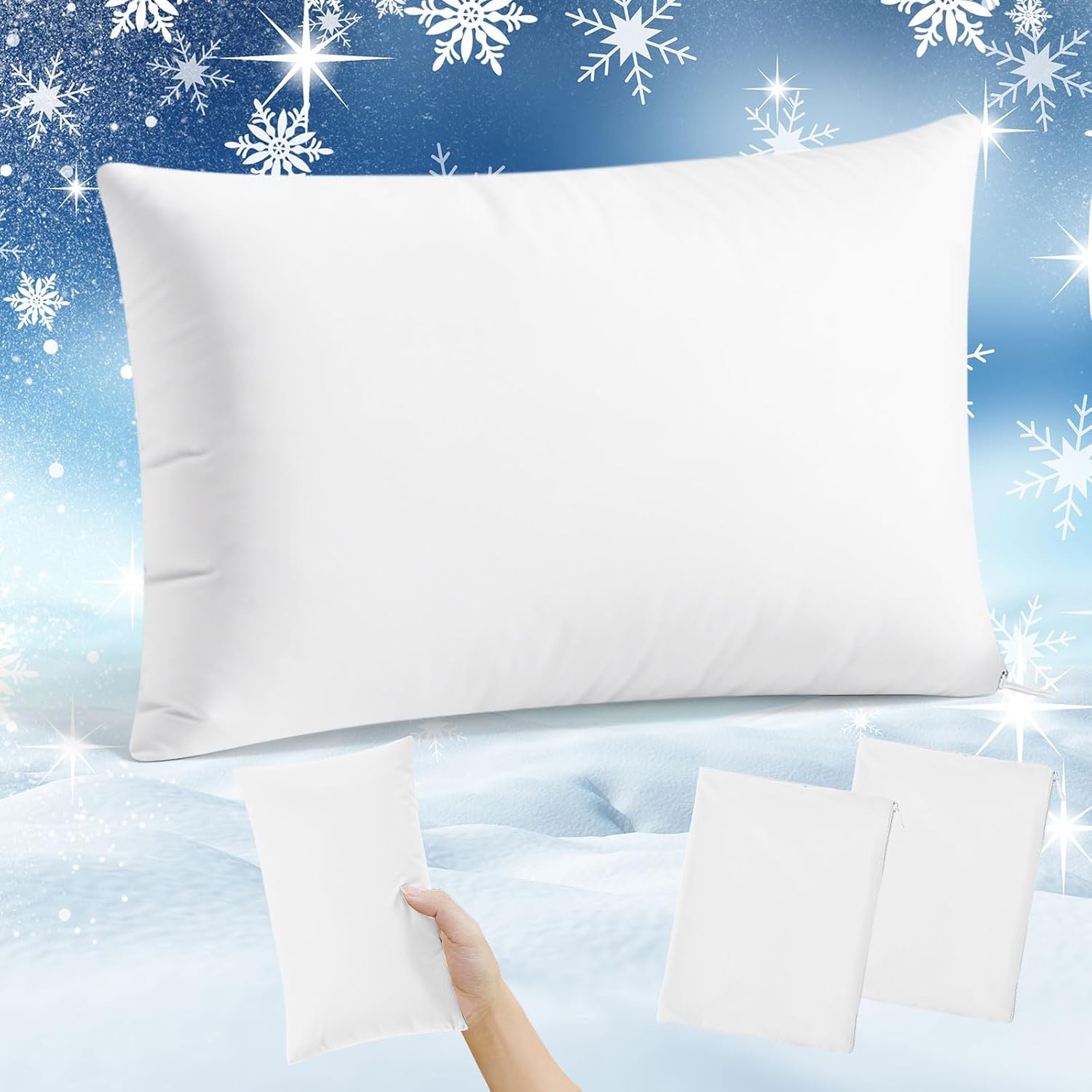 Hahafelt 2 Pack 7″x11″ Cooling Small Pillowcase (Only Pillow