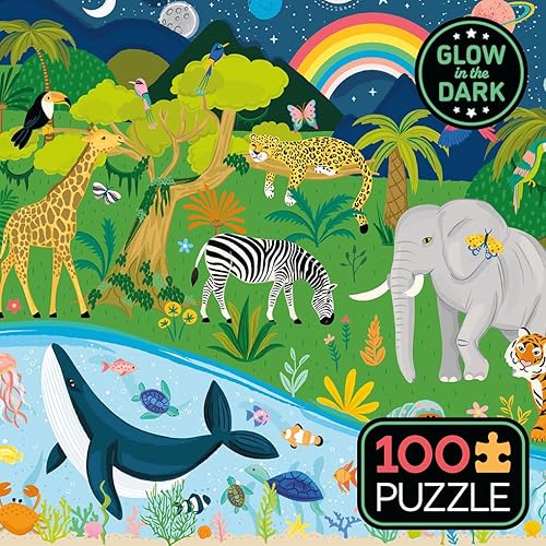 Miniatura 3 de Ceaco - Brillan en la oscuridad - Jungle, Sea & Sky - Rompecabezas de 100 piezas