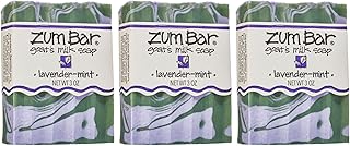 Indigo Wild Zum Goat's Milk Soap Bar - Bar Soap for Hands & Body Made with Essential Oils - 3 oz - Lavender-Mint (3 Pack)