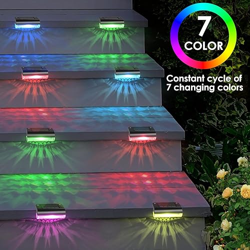 Miniatura 2 de Mancra Luces solares para exteriores, luces solares para terraza, iluminación exterior impermeable para patio, valla, escaleras, postes,