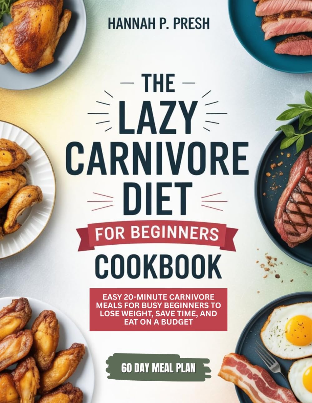 THE LAZY CARNIVORE DIET COOKBOOK FOR BEGINNERS: Easy 20-Minute Carnivore Meals for Busy Beginners to Lose Weight, Save Time, and Eat on a Budget