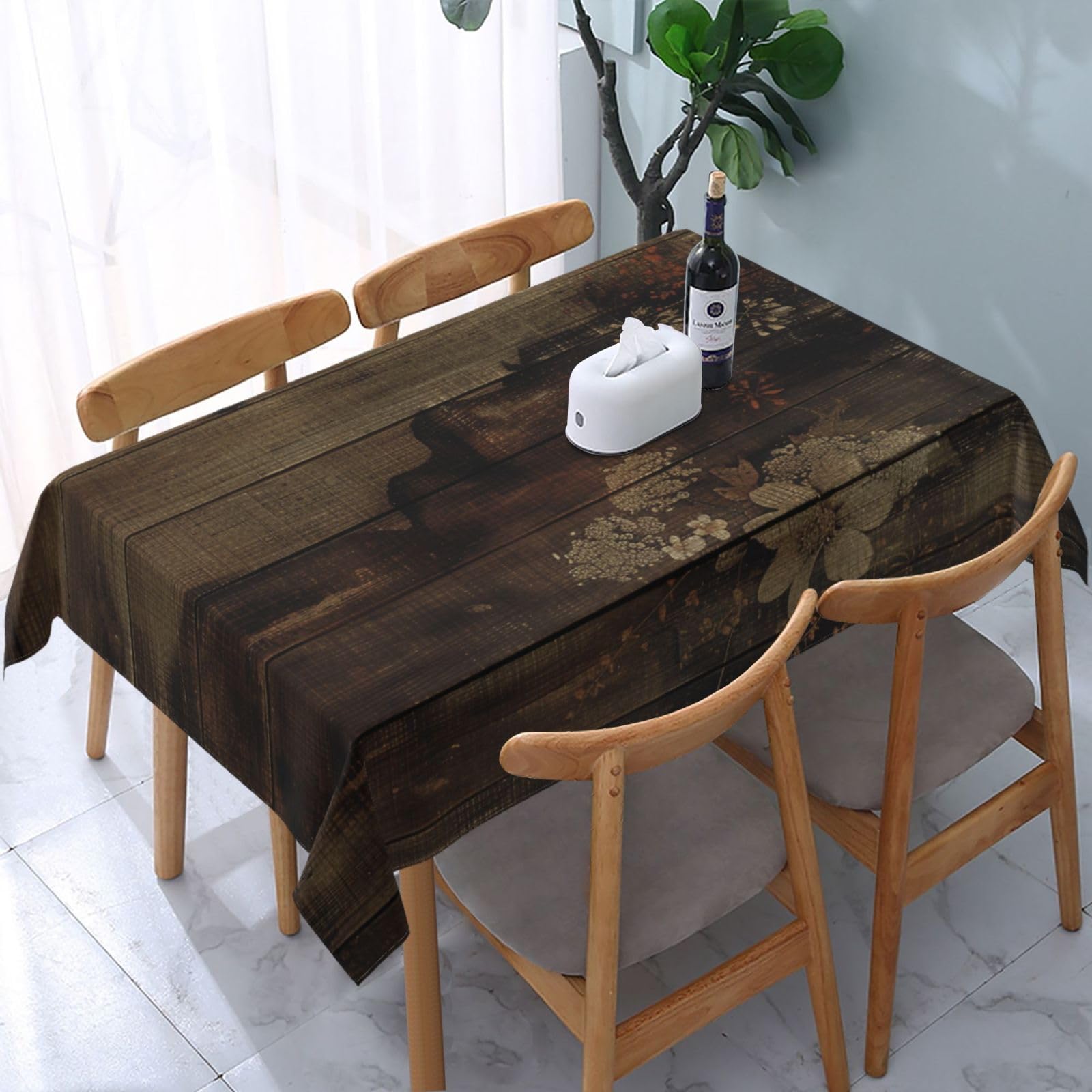 WPKJU Board Printed Tablecloth Water Resistant Table Cover Washable Rectangle Table Cloth for Tables 54x72 in