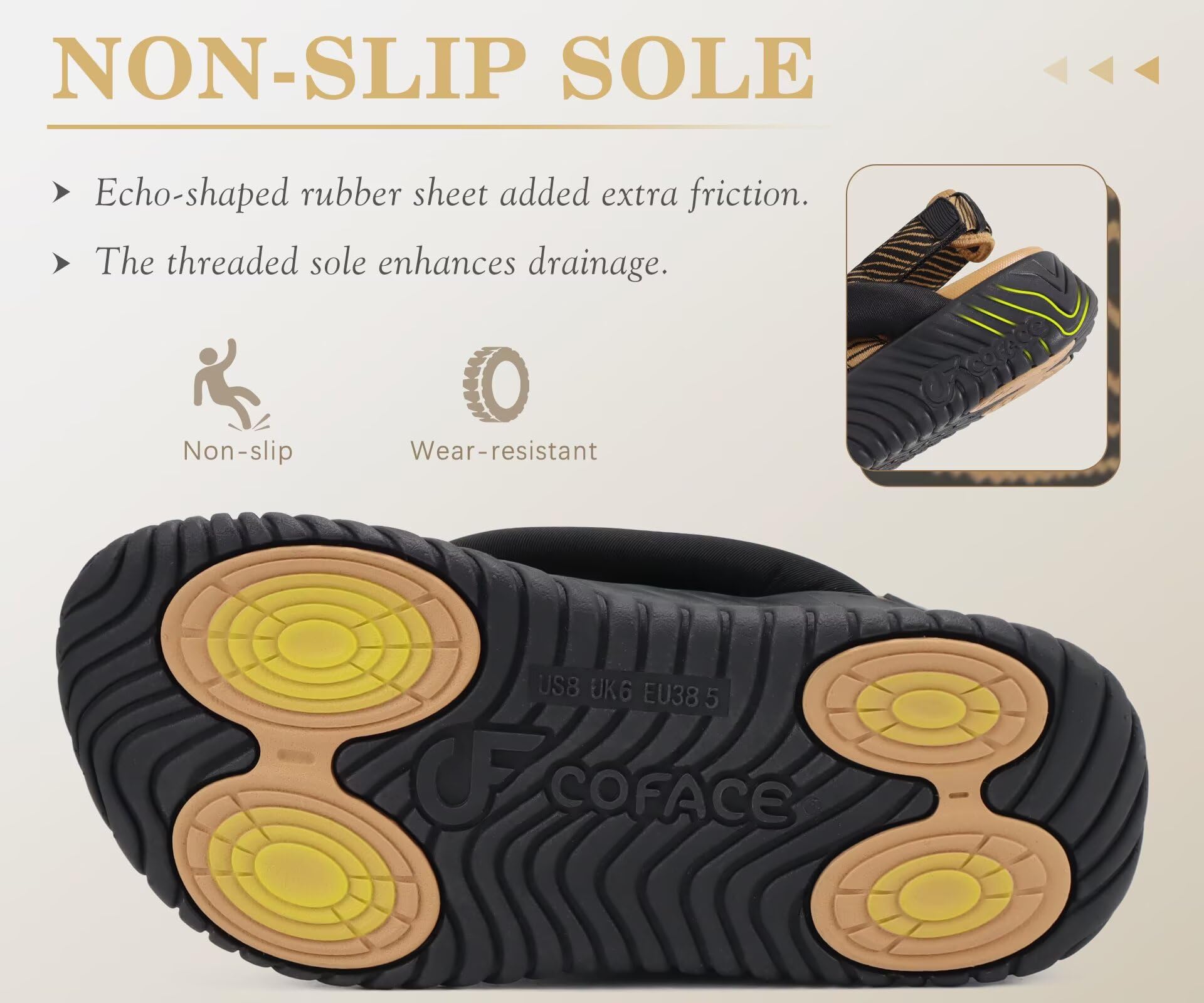 COFACE Orthopädische Trekking Sandalen Damen Bequeme Fußbett Sport Outdoor Plantarfasziitis Wandersandalen Sommer Strand Wasserfest Leicht Verstellbare Elegant Plateau Flip Flops
