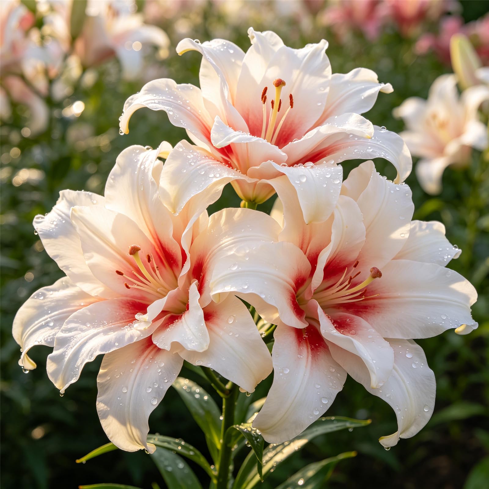 Exquisites Lilien,lilium Gefüllte Blüten,Einfach zu pflegen,Eine bezaubernde Gartendekoration,Schnellwüchsig,Ideal für Gartenanfänger-10Rhizome-E