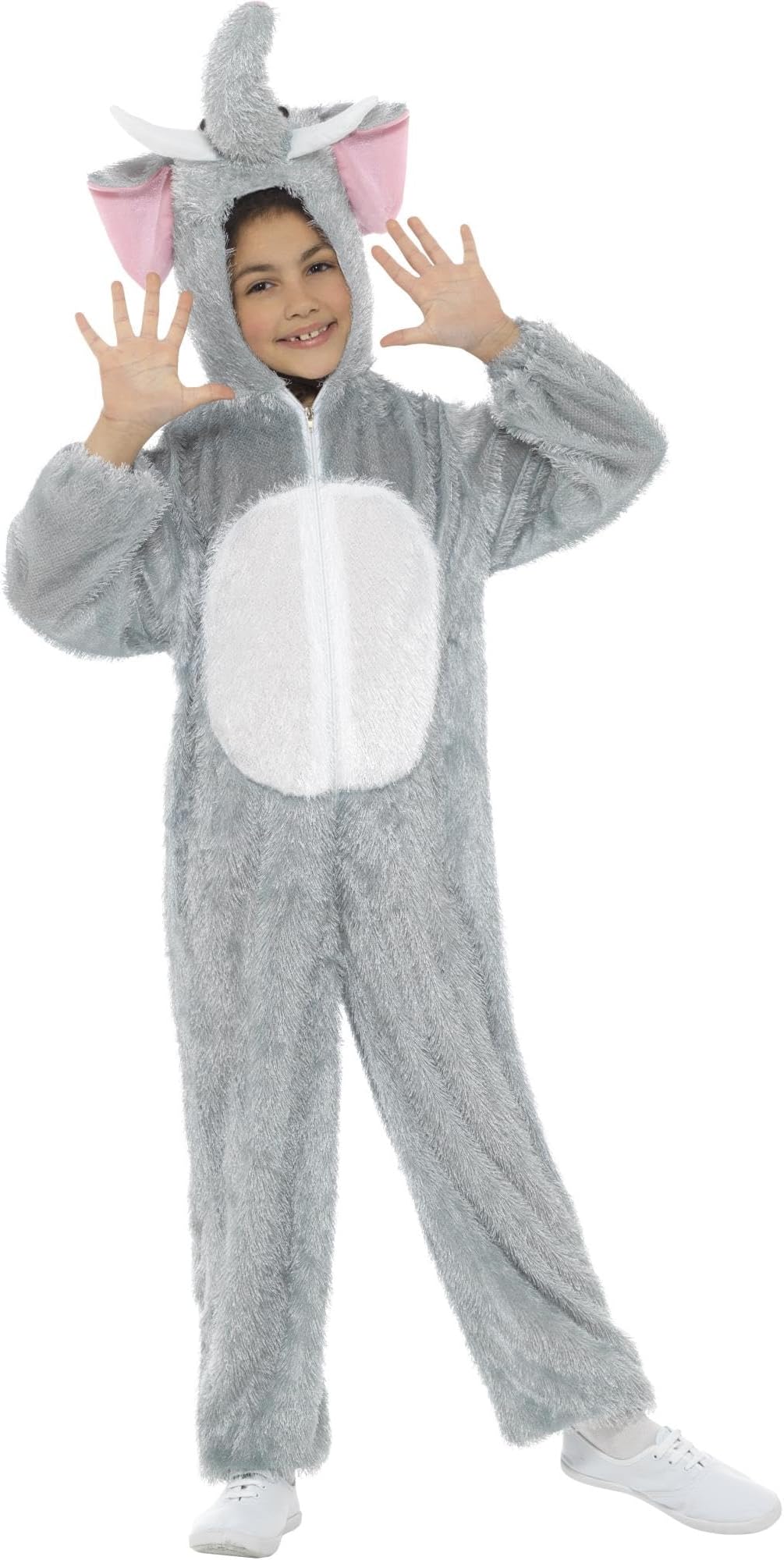 Smiffys Elephant Costume, Small with Hooded Jumpsuit, Children's Animal Fancy Dress, Animal Dress Up Costumes