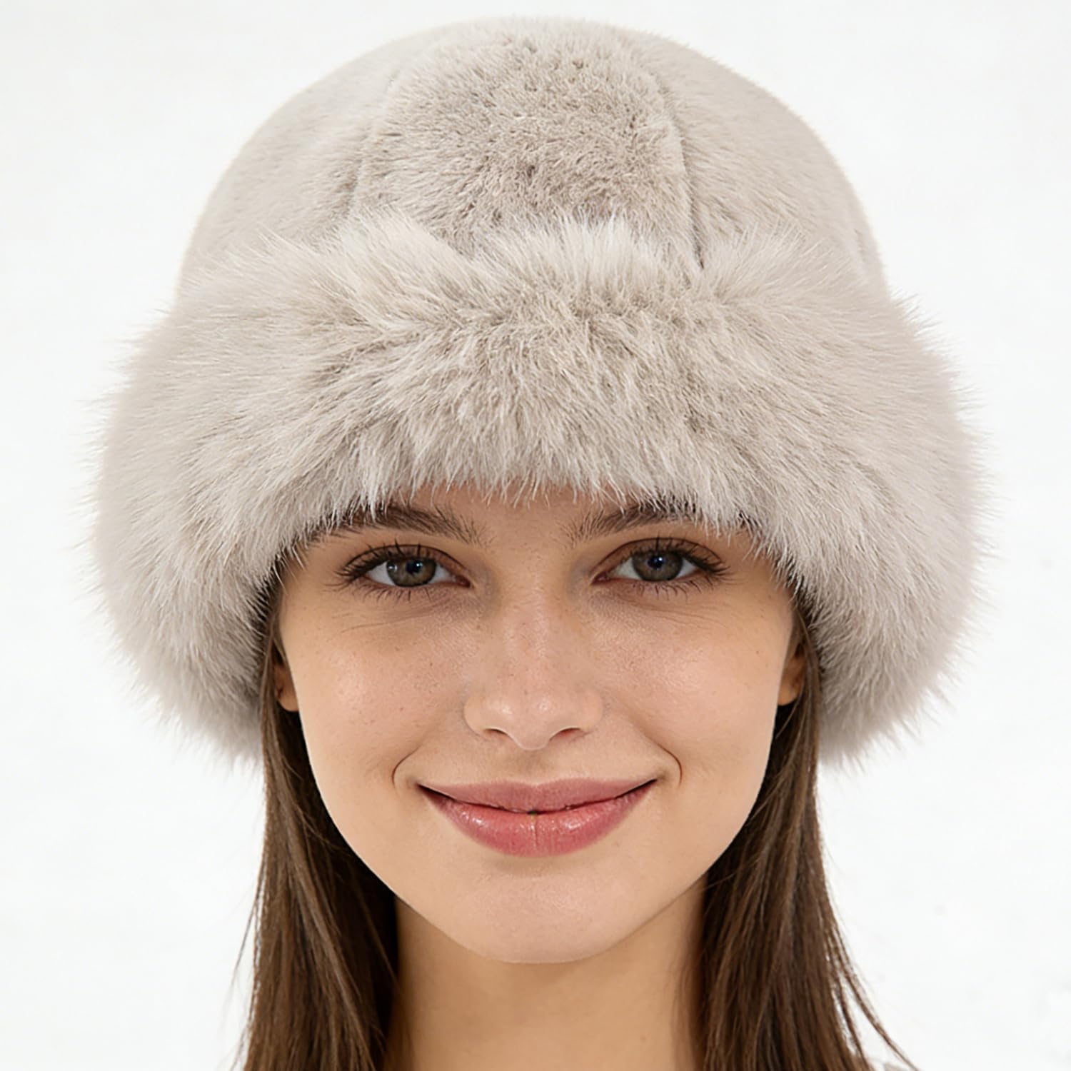 Faux Fur Bucket Hat for Women - Winter Plush Fluffy Furry Hat, Thickened Warm Fisherman Cap, Soft Faux Mink Style for Girls and Women - Image 7