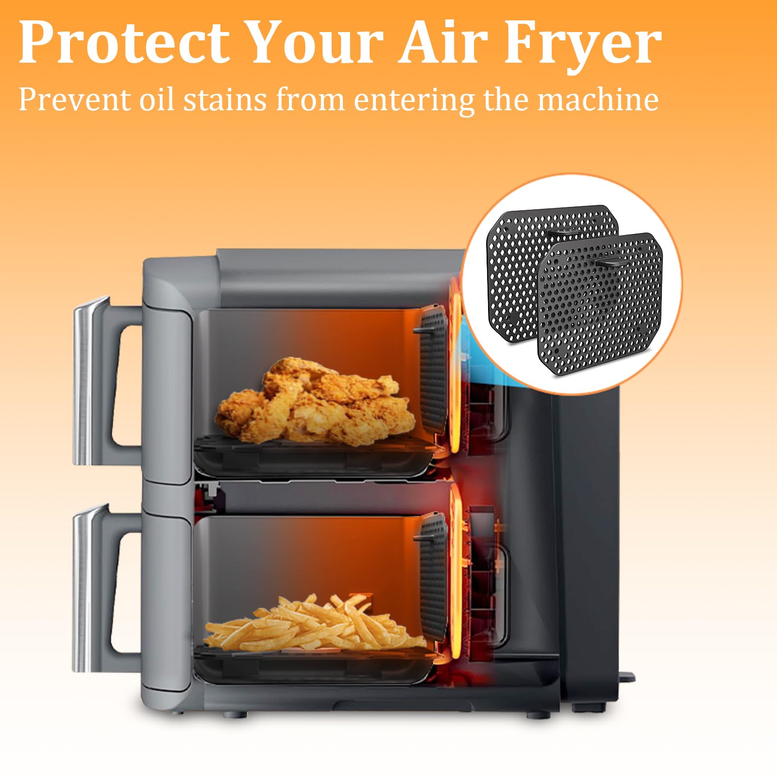 Moulinex Dual Easy Fry, Friggitrice ad Aria con Doppio Cestello XL, 8.3 Litri, Capacità fino a 6
