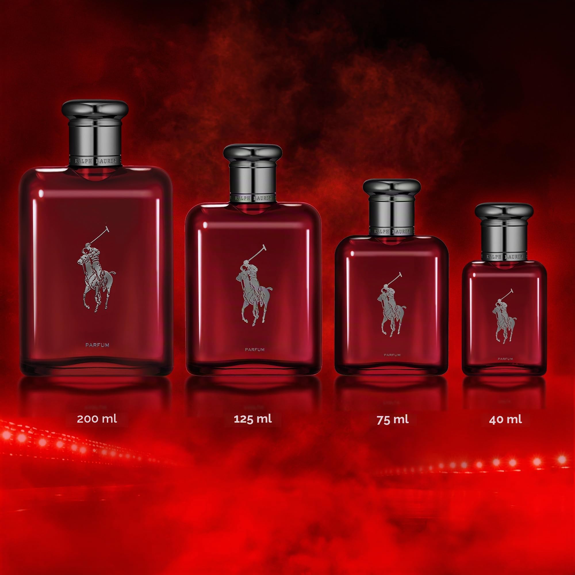 Ralph Lauren Polo Red Parfum, Aroma Ambarado y Amaderado, Fragancia Intensa e Impactante, Duración Prolongada, Perfume de Lujo para Hombres, 125 ml. | Con absenta, Opulent Orris, madera de cedro clásica, bergamota y lavanda, para después del afeitado auda