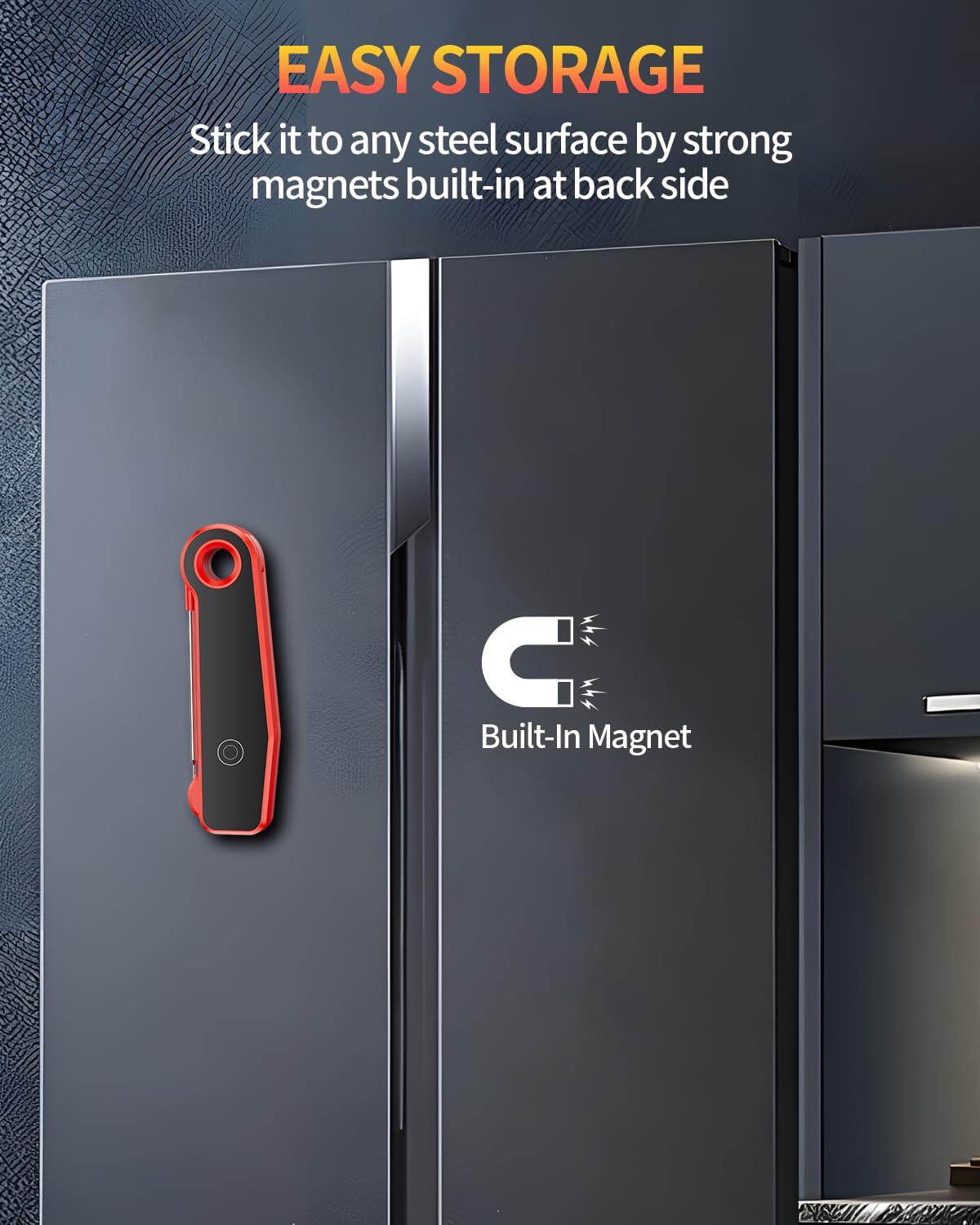 2025 Upgrade Meat Thermometer Digital for Cooking, 0.5s Instant Read Food Thermometer, ±0.5 ℉ Accuracy Kitchen Thermometer, Large LED Display, IP67 Waterproof for Grill, BBQ, Oven, Brewing, Baking