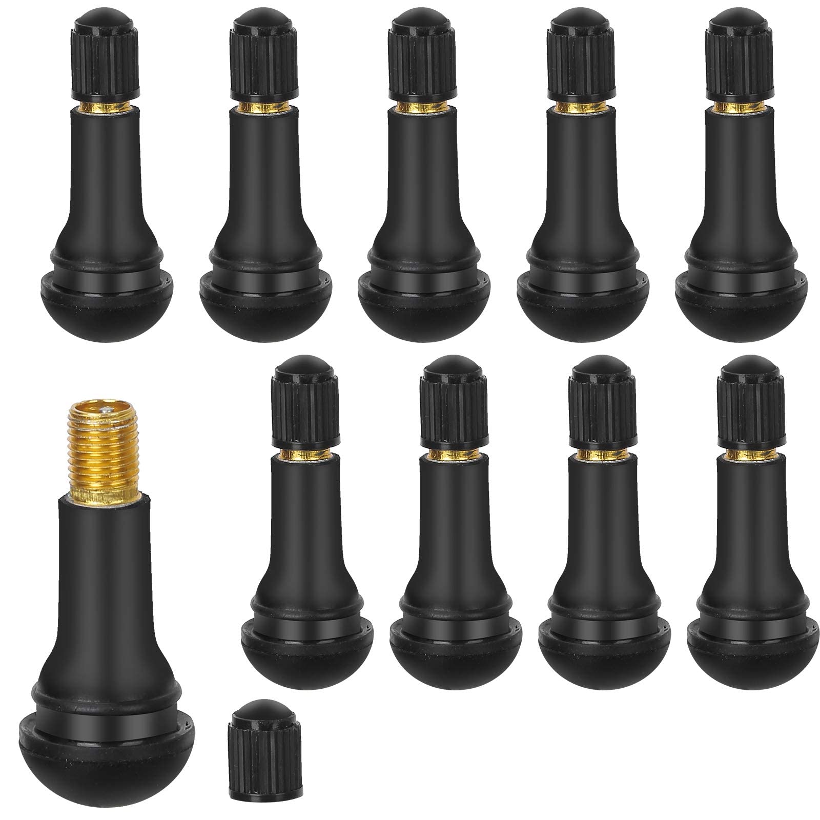 Pack of 10 Rubber Valves TR413, Tyre Valve Black Car Rubber Valve Tyre Car Valve Rubber Valve Rims Valves Snap-in Rubber Valves