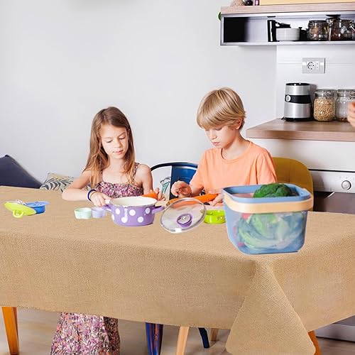 Miniatura 7 de 1 paquete de mantel de arpillera natural, 63 x 108 pulgadas, mantel rectangular de arpillera de granja, mantel rústico de yute para fiestas, hogar,