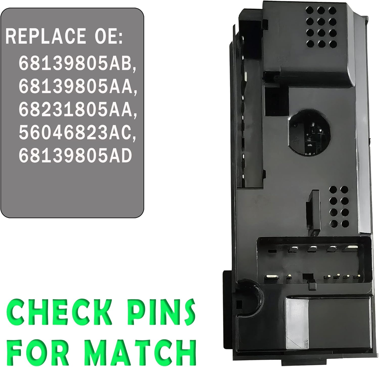 Master Driver Power Window Door Lock Switch Compatible with Tahoe Blazer S10 C/K 1500 2500 3500 Suburban Sonoma Yukon Jimmy/Escalade Oldsmobile Bravada 1995-2000 Replace 15151360 901-021
