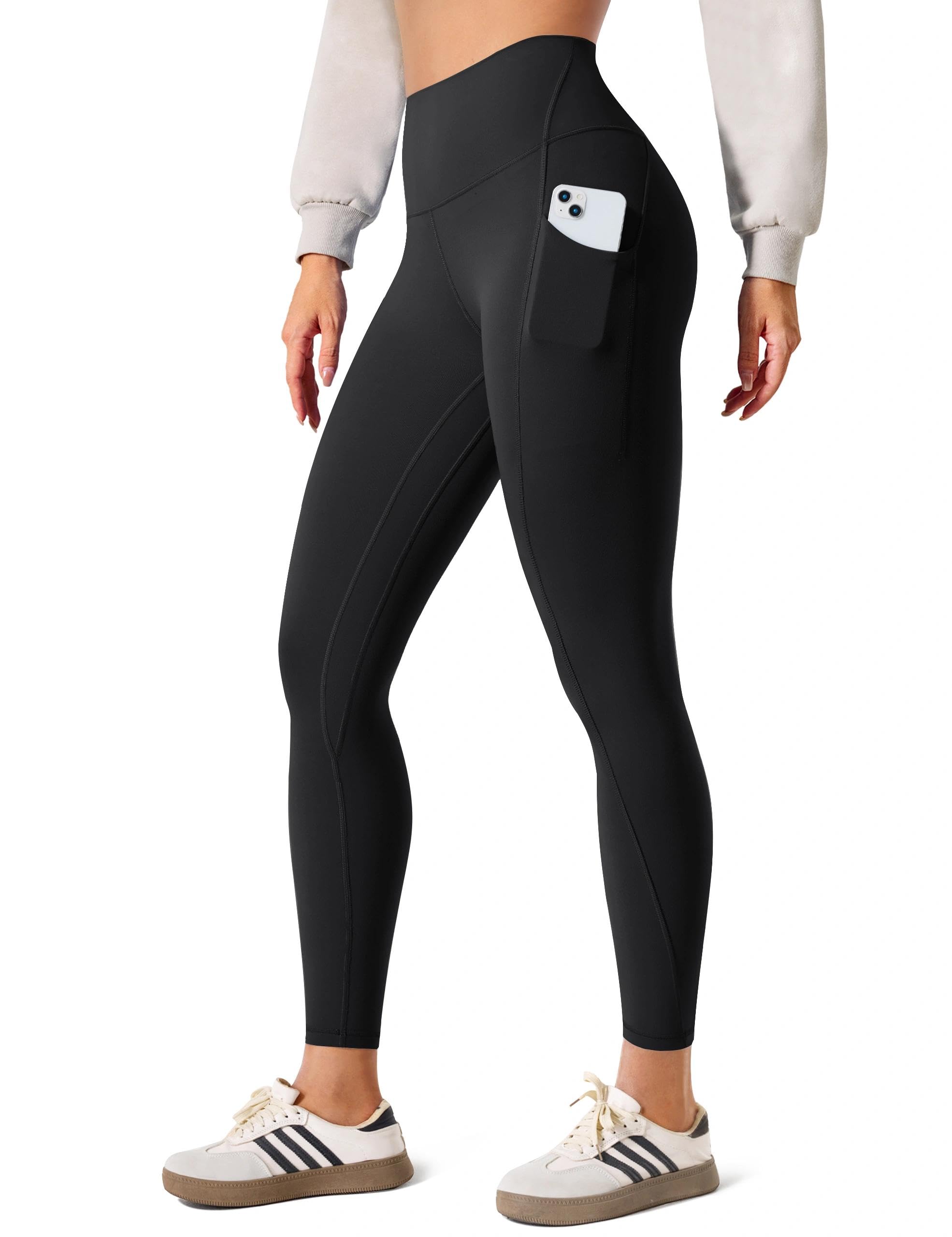 Baydi Women's Black Clouduxi Workout Leggings With Pockets For 25"