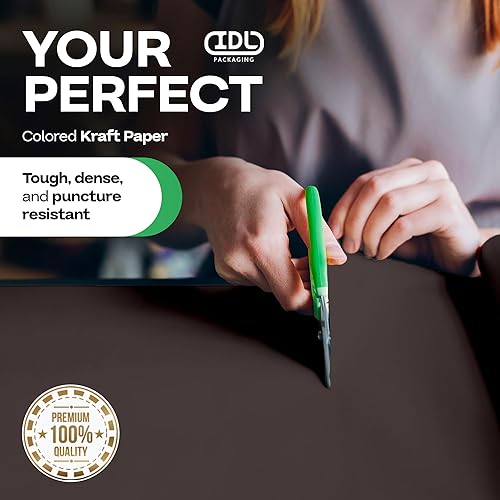 Miniatura 3 de Rollo de papel kraft negro de 12 x 1200 pulgadas (100 pies), papel de calidad hecho en Estados Unidos para envolver regalos, manualidades y