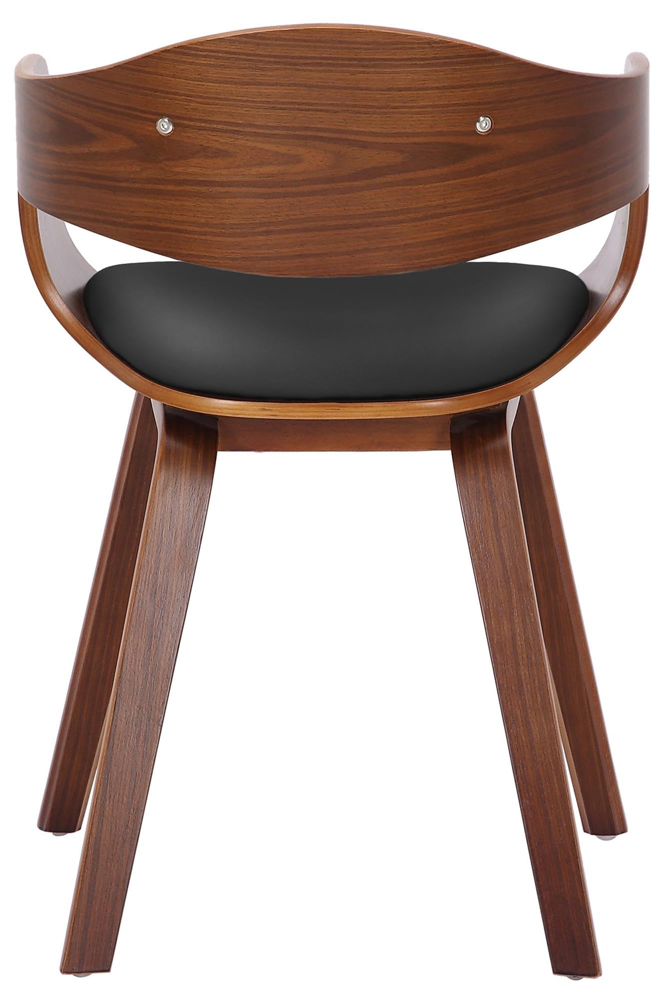 CLP Juego de 2 sillas Kingston ergonómicas, Respaldo Acolchado, Cuero sintético y Madera, hasta 150 kg Color:Nuez/Negro