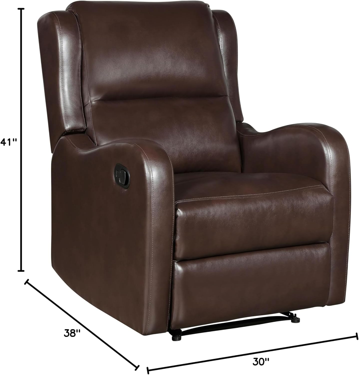 Lexicon Durant Faux Leather Manual Recliner in Brown