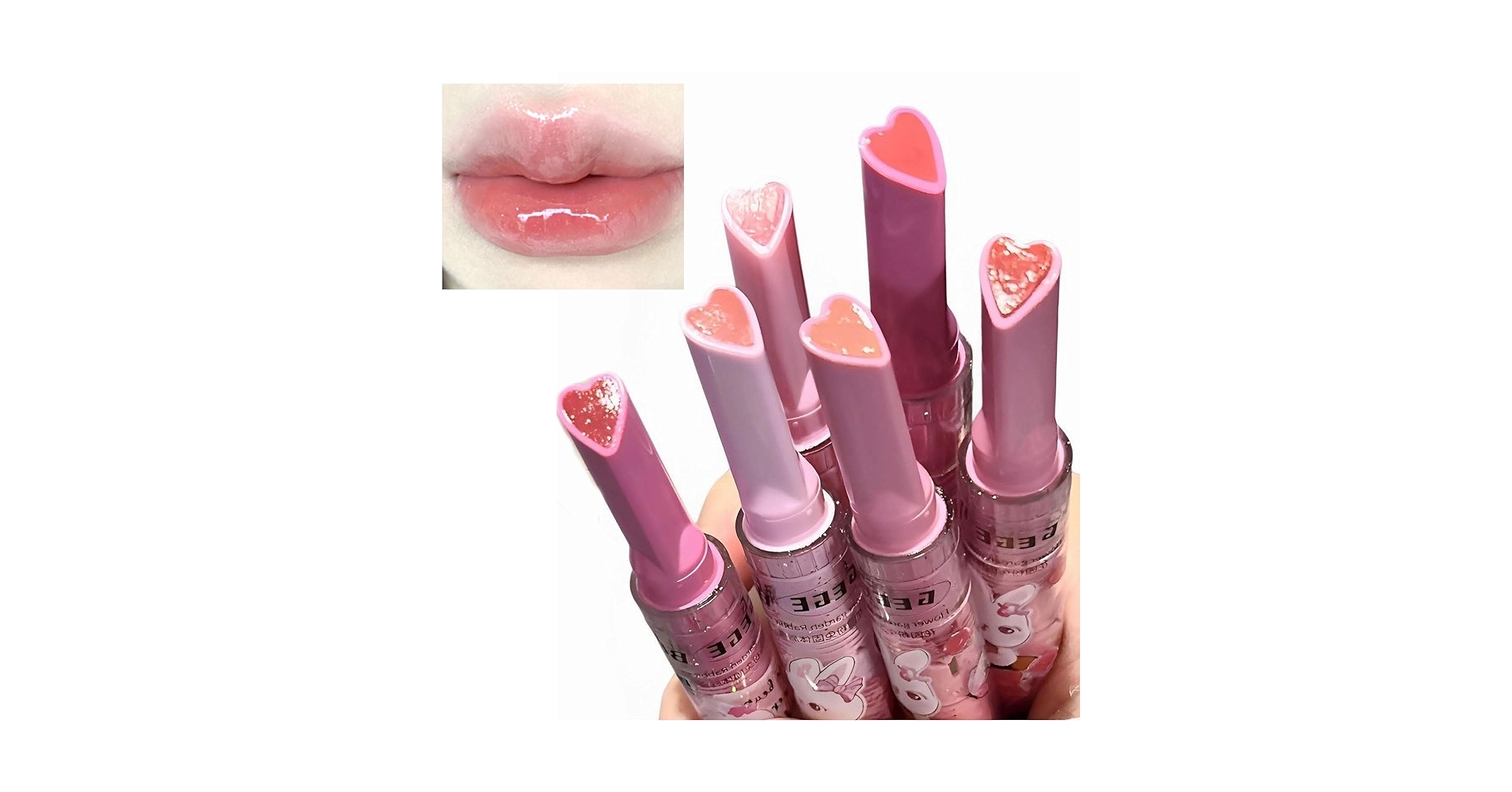 Amazon | リップスティック 可愛い高発色リップ ハート型口紅