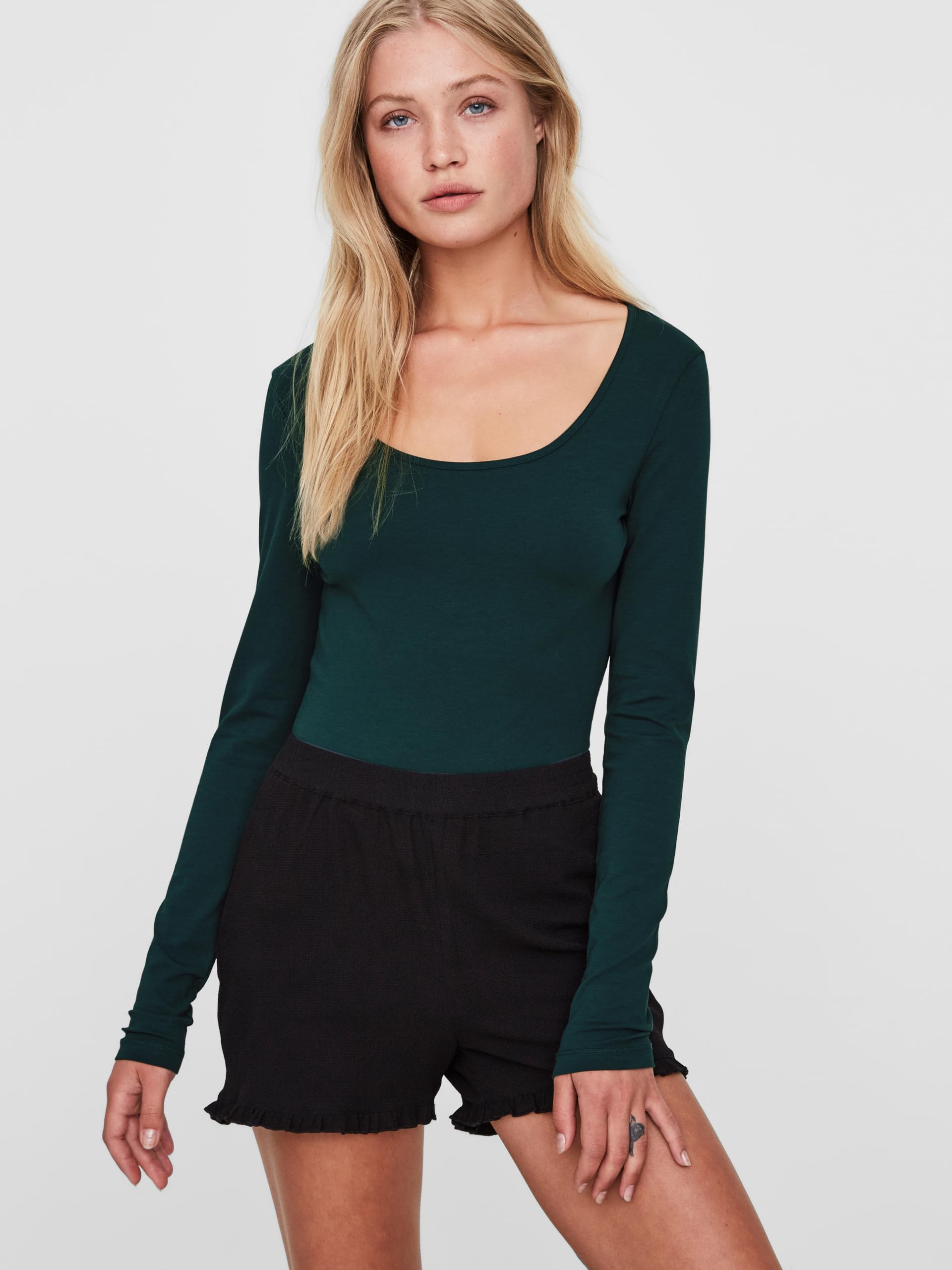 VERO MODA Koszulka z długim rękawem Kobiety Vmmaxi My Ls Soft Long U-neck Ga 2pack (2 w zestawie) | Top