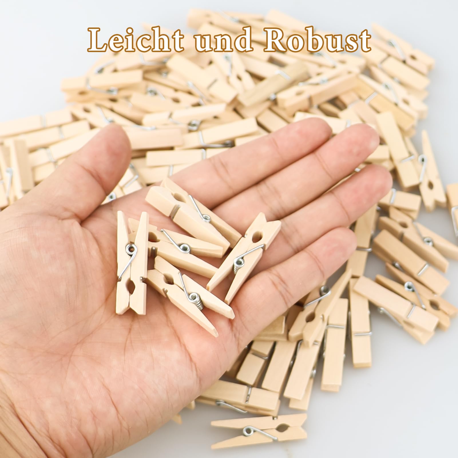 NC Morsetto in legno, 100 pezzi, piccole mollette per bucato in legno