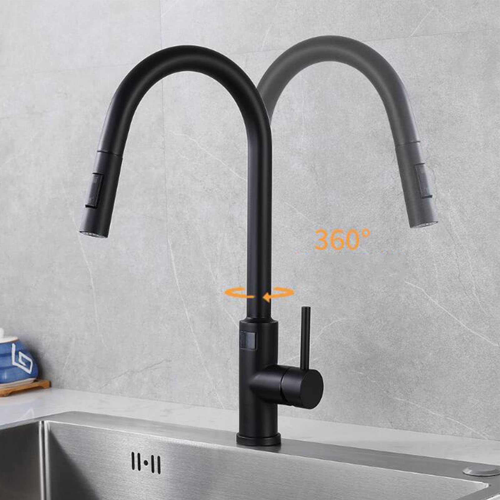Rubinetto da Cucina Touch, Rubinetto da Cucina con doccetta Estraibile, Rubinetto da Cucina con sensore Intelligente in Acciaio Inox, Rubinetto per lavello da Cucina con Display de