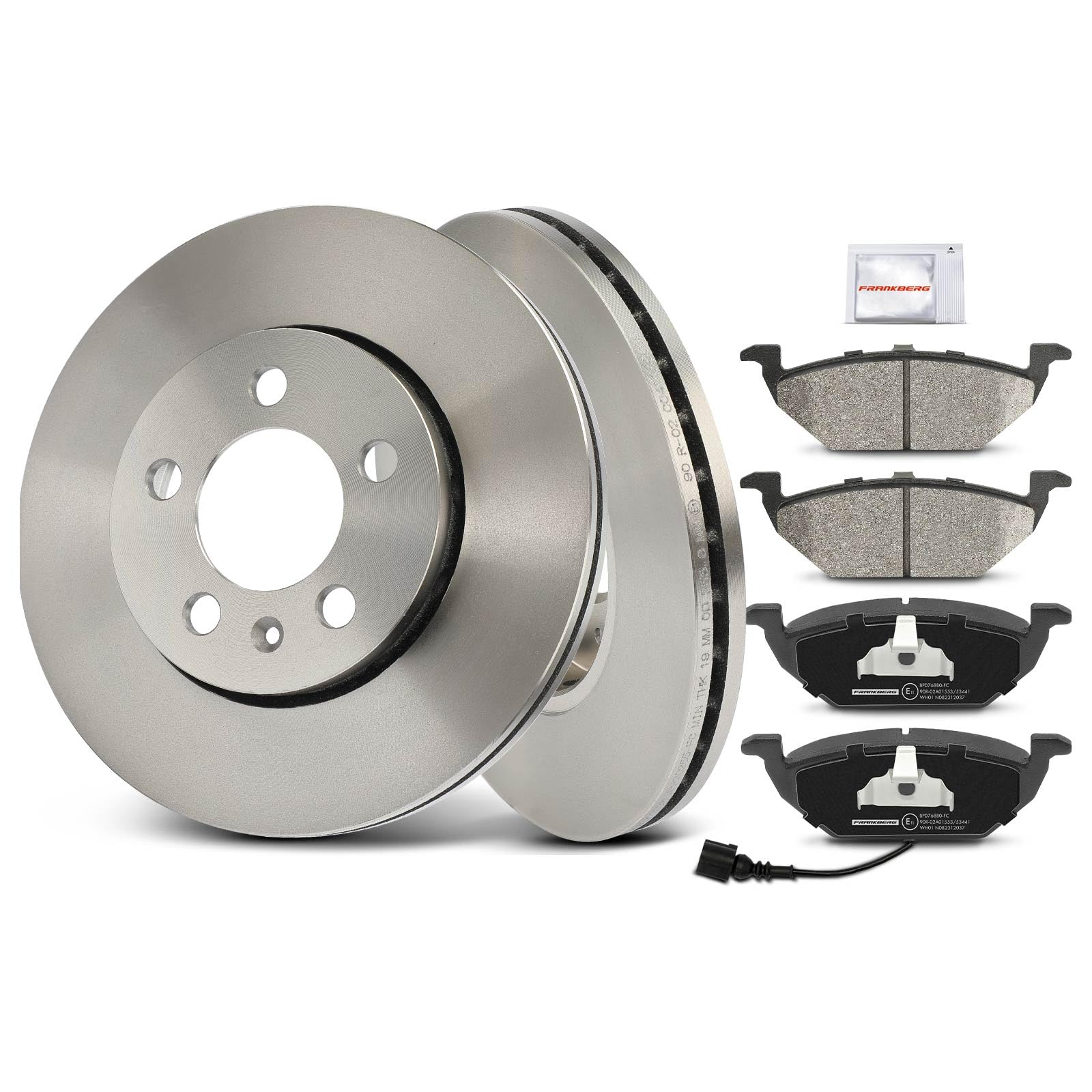 Kit Frenos Delanteros: 2 Discos + 4 Pastillas - Compatible Con Audi A4, A6, Skoda Superb - Frankberg