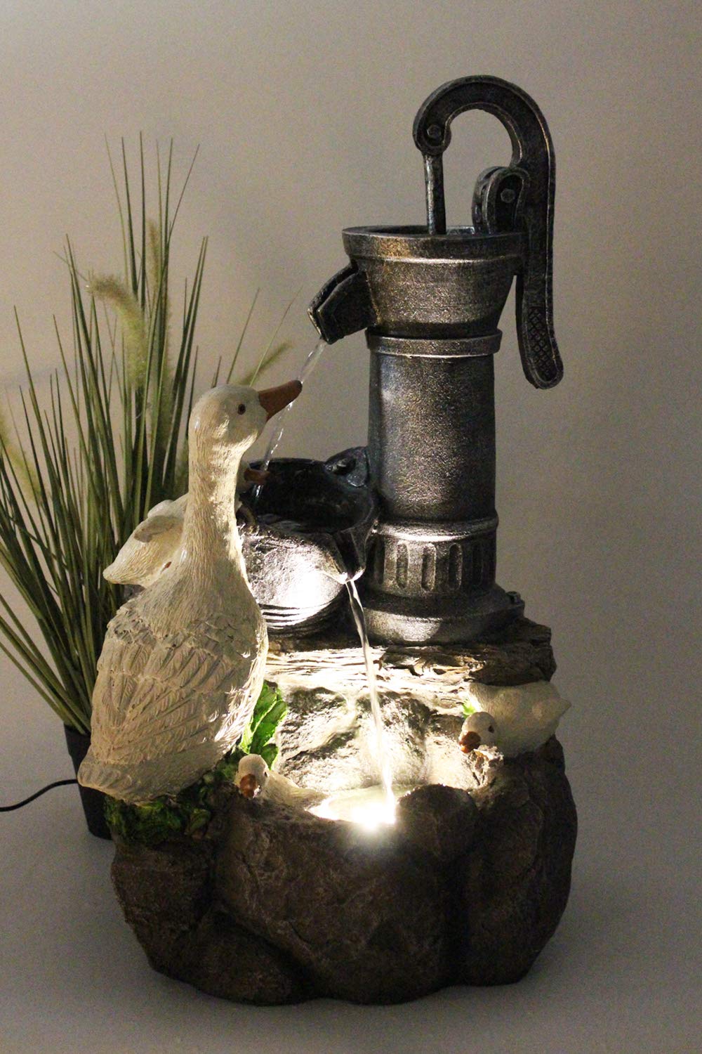 Springbrunnen Gänse BK821 mit Beleuchtung Gartenbrunnen Wasserspiel Gartendekoration