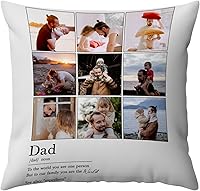 Vista 12 de Funda de almohada personalizada con collage de fotos, funda de almohada personalizada con imágenes de mascota, mamá, papá, ella, regalo del día