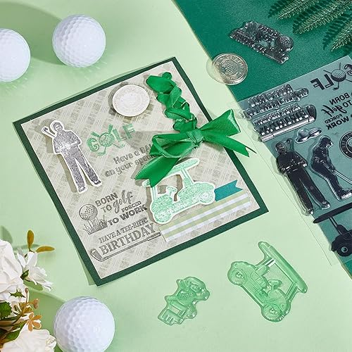 Miniatura 4 de PH PandaHall Sellos transparentes de golf, tema deportivo, sello de goma transparente, pelotas de golf, trofeo, sellos de papel transparente para