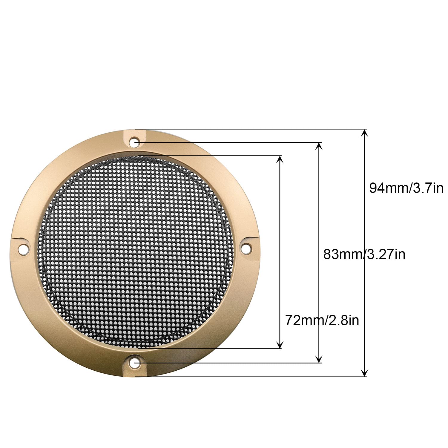 ❤未使用❤スピーカーグリル　保護　グリルカバー　ゴールド　メッシュ Amazon.co.jp: DGZZI 3インチ スピーカーカバー ゴールドメタル