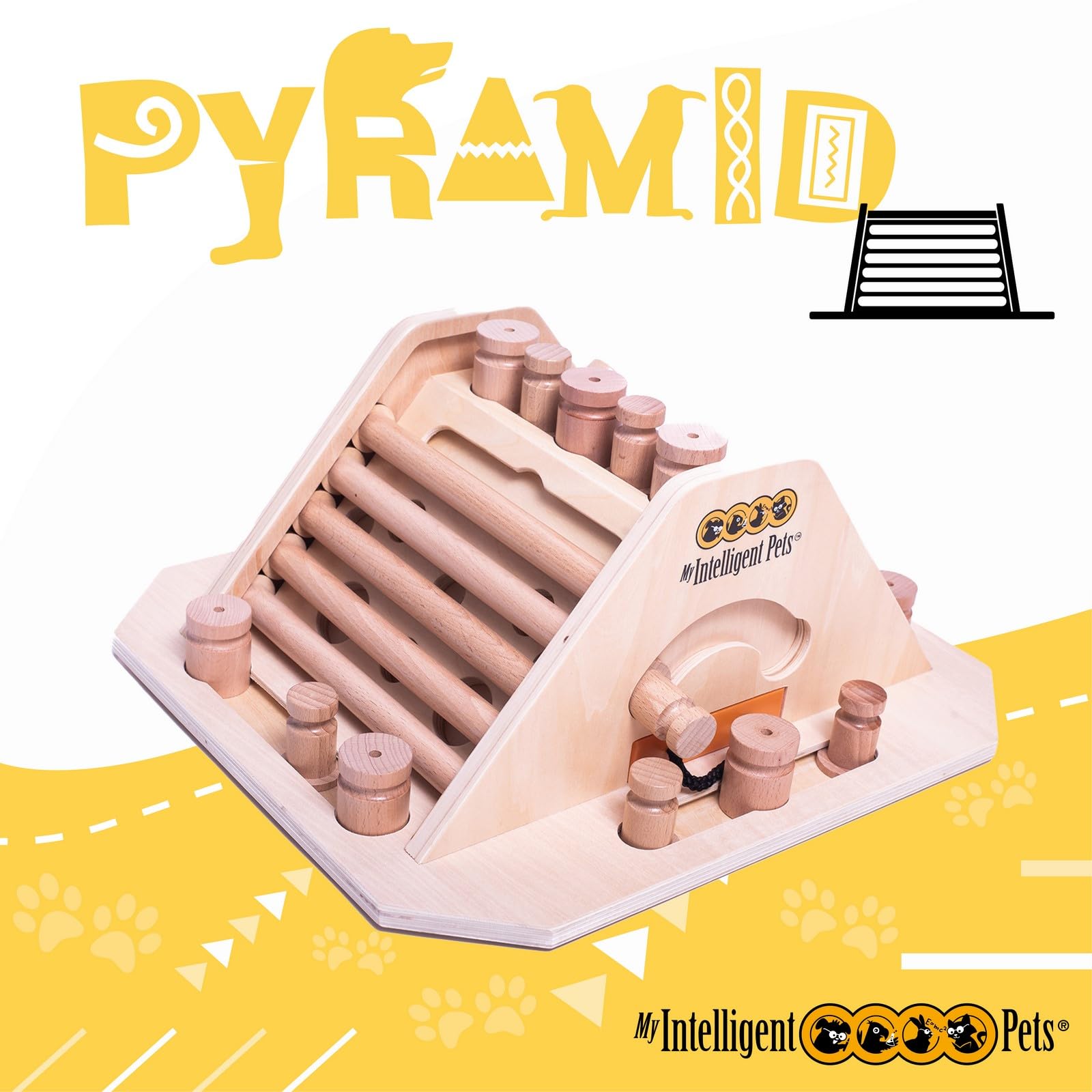 Juguete Interactivo de Madera para Perros Pirámide, M | Juguetes de inteligencia para perros Uso mental - Juguete interactivo Perro, Juegos de pensamiento para perros