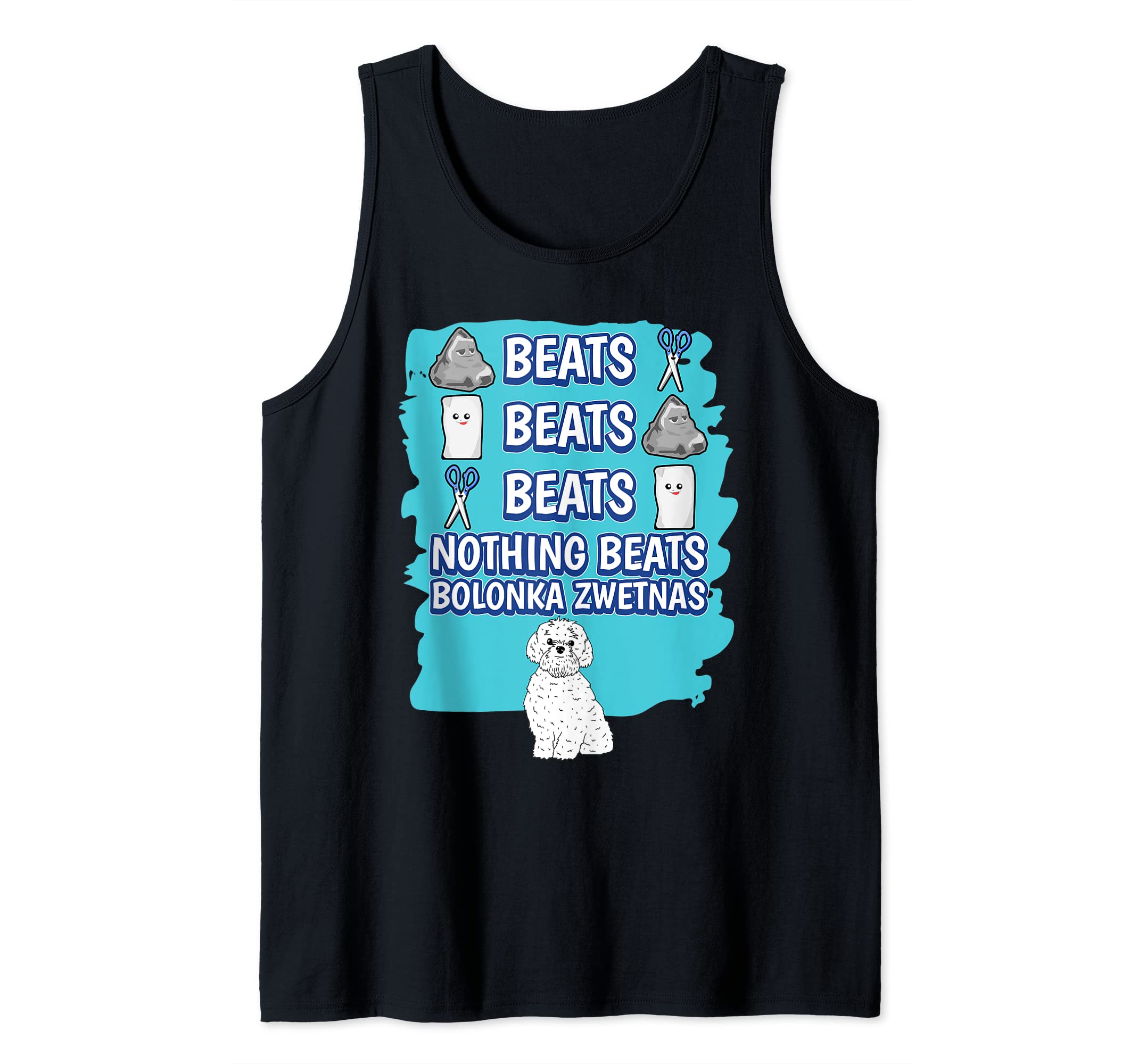 Bolonka Zwetnas Rock Paper Scissors Game Bolonka Zwetna Tank Top, Black