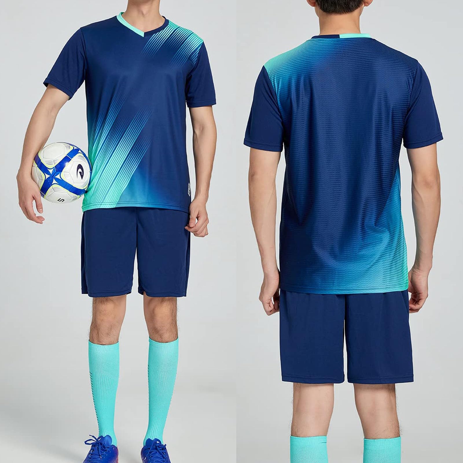 RRrongwn Maillot de football à manches courtes pour adultes et enfants avec nom numéro d'équipe et logo